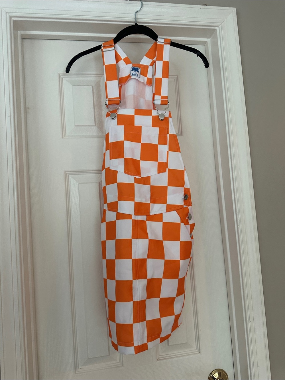 Vols orange white checked overall skirt